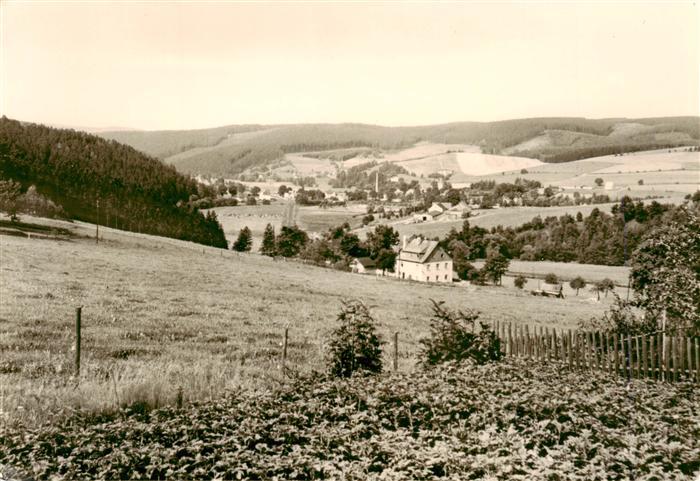 Heidersdorf Sachsen Erzgebirge Tal Wiesen Wald Dorf Zaun Haus Huegel