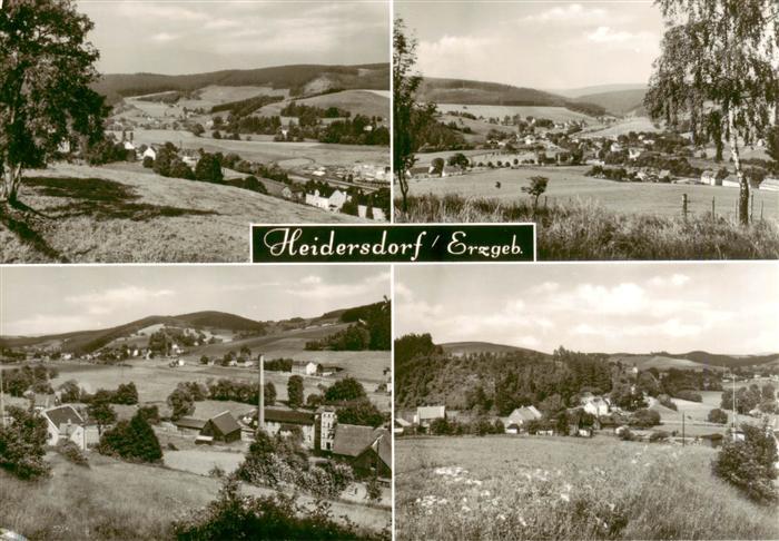Heidersdorf Sachsen Erzgebirge Panorama Taeler Wiesen Wald Dorf Fabrikschornstei