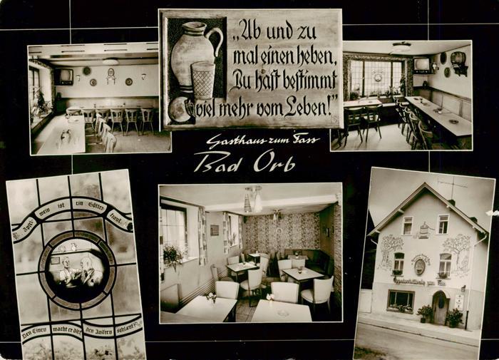 BAD ORB Hessen Gasthaus-zum-Fass Gaststaette Gastzimmer Krug Bleiglasfenster Aus