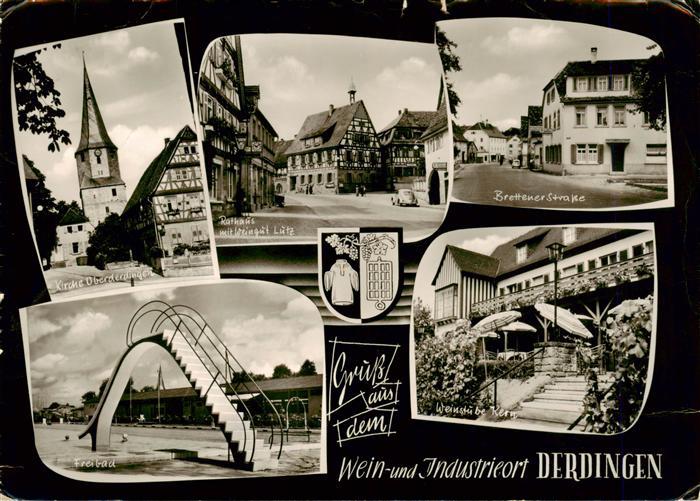 Derdingen Rathaus Fachwerkhaus Kirche-Oberderdingen Brettener-Strasse Freibad We