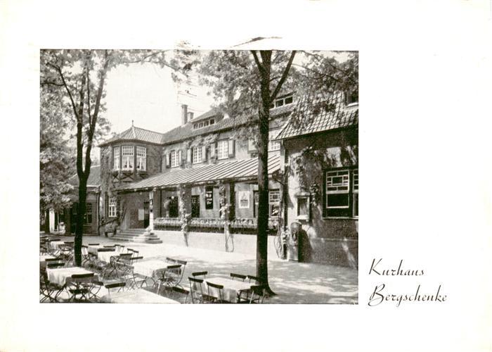Huels KREFELD NRW Kurhaus-Bergschenke Terrasse Stuehle Tische Baeume Fachwerk Ga