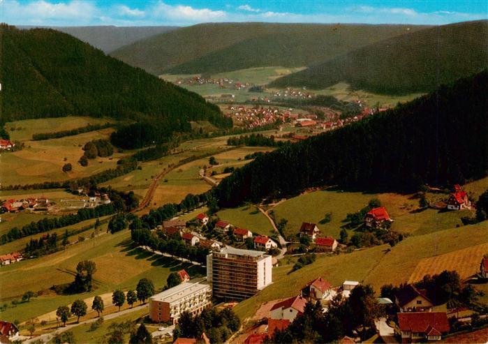 Baiersbronn Schwarzwald Luftbild Tal Schwarzwald Eurotel Hochhaus Wiesen Waelder