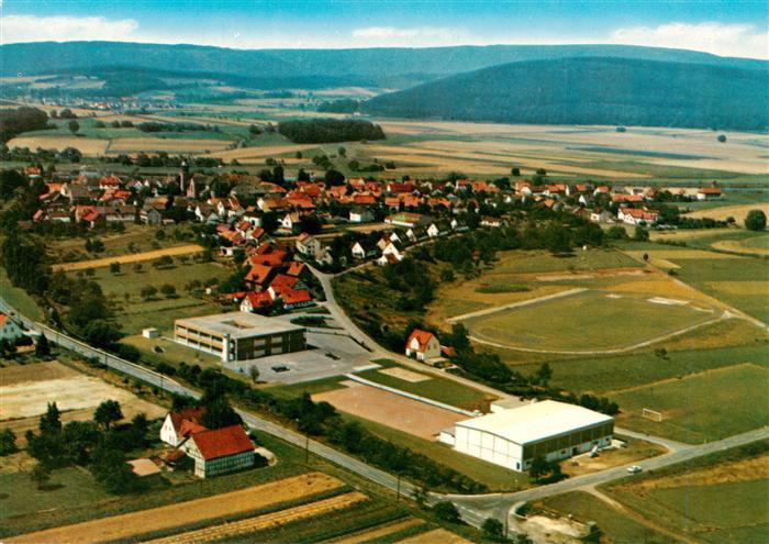 Lippoldsberg Wahlsburg Hessen Luftbild Dorf Weserbergland Schule Sporthalle Spor