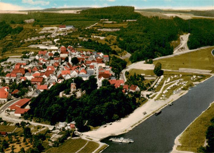 Polle Oberweser Holzminden Niedersachsen Luftbild Weser Altstadt Burghuegel Camp