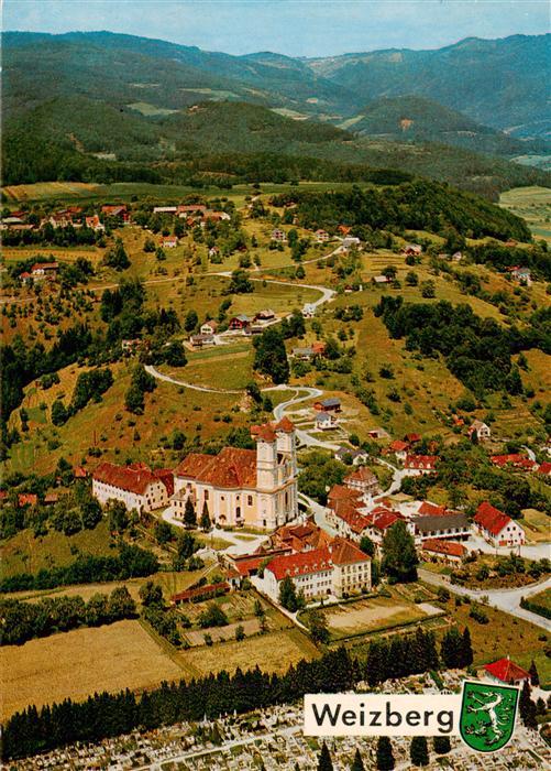 Anger Weiz Steiermark AT Luftbild Wallfahrtskirche Kirche Kloster Friedhof Berge