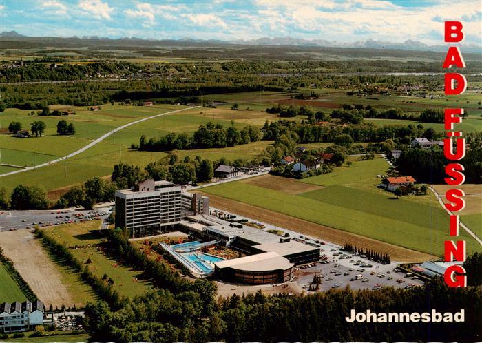 BAD FuessING Luftbild Johannesbad Klinikum Schwimmbad Inn Alpen Felder Parkplatz