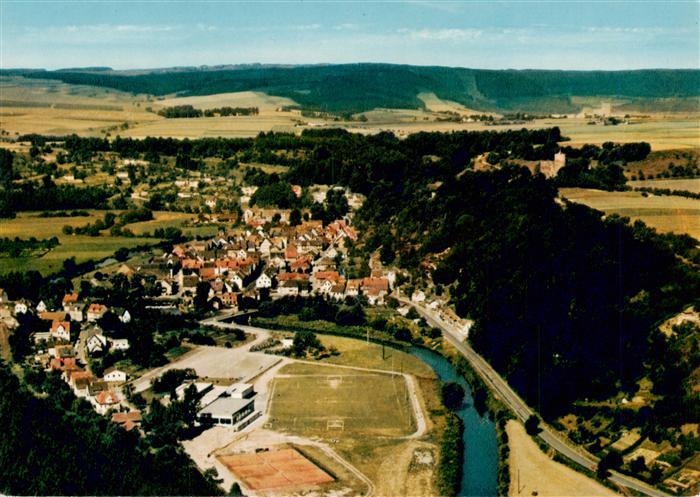 Helmarshausen Bad Karlshafen Hessen Fliegeraufnahme Diemel Reinhardswald Diemelt