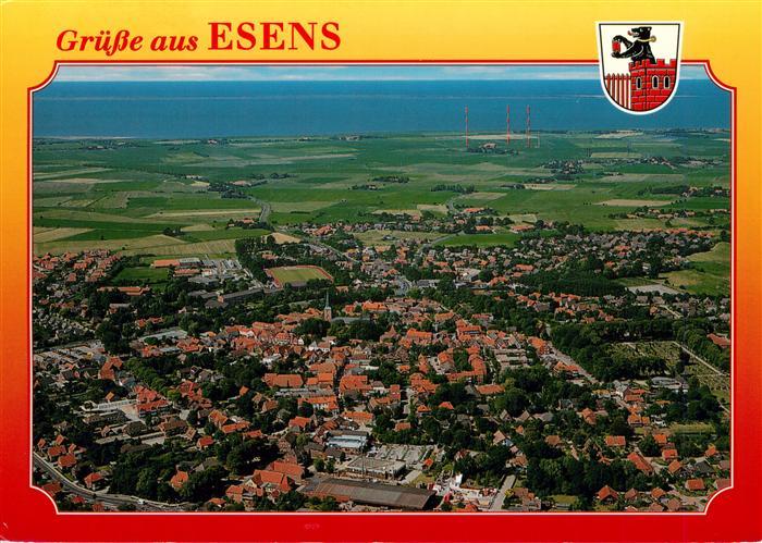 Esens Wittmund Niedersachsen Luftaufnahme Ortskern Kirche Nordsee Felder Wohnhae