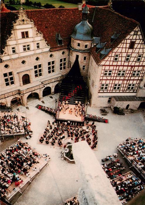 Weikersheim Schloss-Weikersheim Schlosshof Freilichtbuehne Oper-Carmen Fachwerk