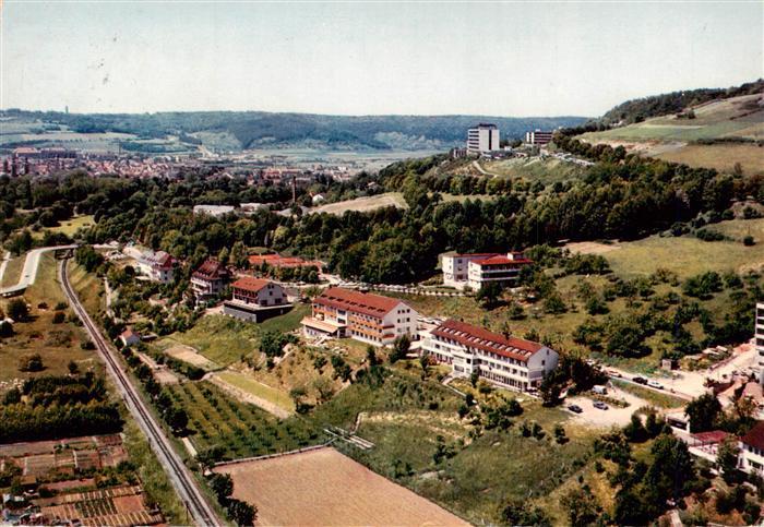 BAD MERGENTHEIM BW Erlenbachtal Kurhaeuser Kurpark Luftbild Eisenbahn Huegel Hoc