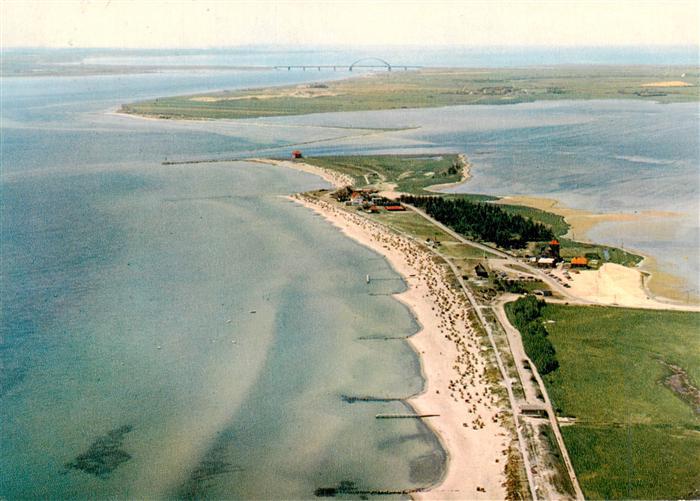 Fehmarnsund Schleswig-Holstein Fehmarnsund-Bruecke Vogelfluglinie Strand Kueste