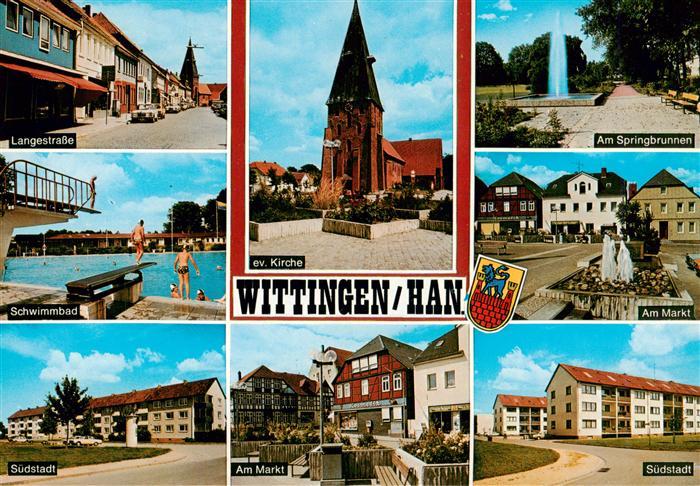 Wittingen (i.H.) Hannover Niedersachsen Langestrasse Ev-Kirche Am-Springbrunnen