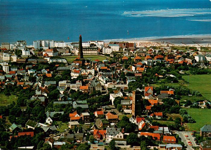 BORKUM Nordseebad Niedersachsen Insel Nordsee Leuchtturm Strand Fliegeraufnahme