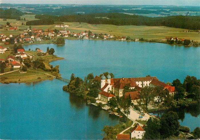 Klosterseeon Chiemgau Kloster-Seeon Insel See Fliegeraufnahme Insel-Schloss-Hote