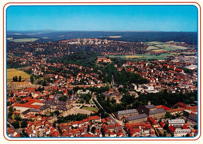 FULDA Hessen Fliegeraufnahme Barockstadt Dom Schloss Altstadt Hochhaeuser Park