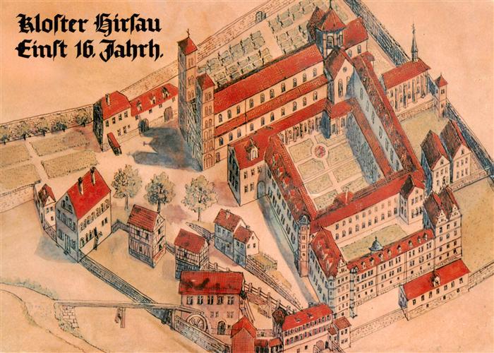 Hirsau Kloster-Hirsau Benediktinerkloster Rekonstruktionszeichnung 16-Jahrhunder