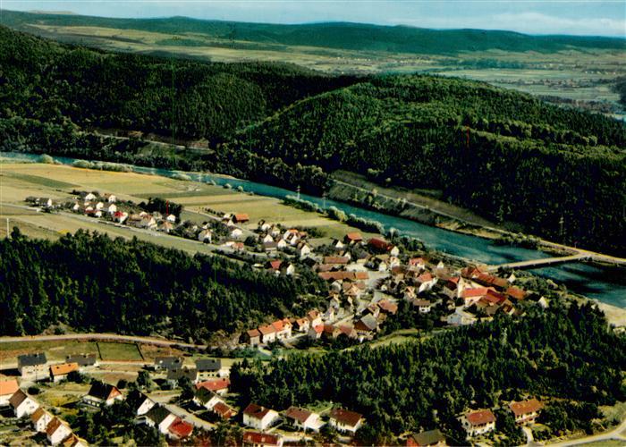 Hemfurth-Edersee Edertal Hessen Edersee Dorf Wald Fluss Fliegeraufnahme Felder
