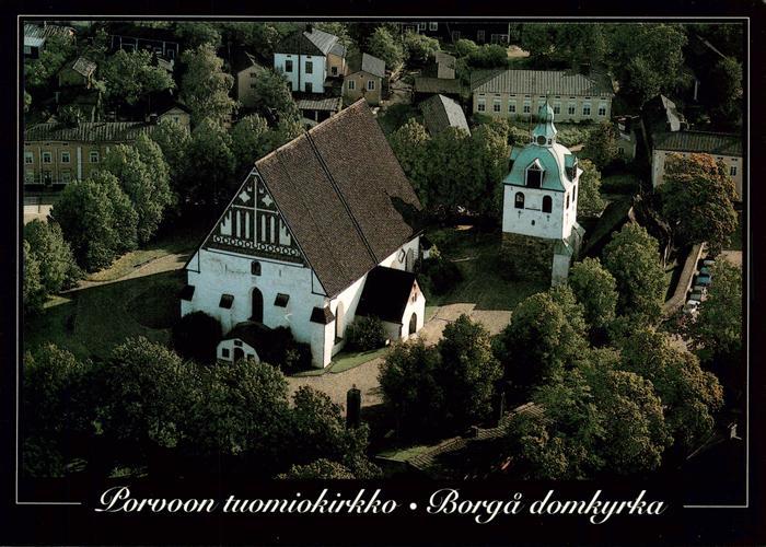 Porvoo Suomi Tuomiokirkko Domkyrka Kathedrale Luftbild Altstadt Baeume
