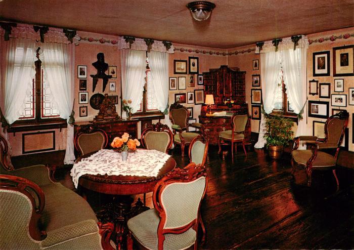 AssMANNSHAUSEN Rhein Krone Gasthof Freiligrath-Zimmer Salon Biedermeier Gemaelde