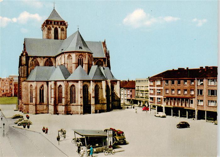 WESEL Rhein Willibrord-Dom Marktplatz Kirche Gotik Rhein Pkw Marktstand