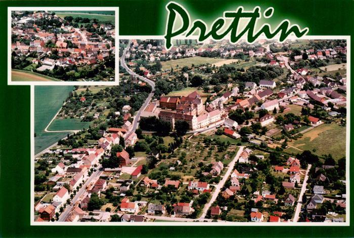 Prettin Wittenberg Sachsen-Anhalt Luftbild Schloss Ortsansicht Felder Baeume