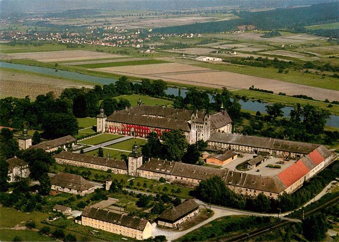 Corvey Hoexter Weser Schloss Reichsabtei Kloster Fliegeraufnahme Weser Hoexter F