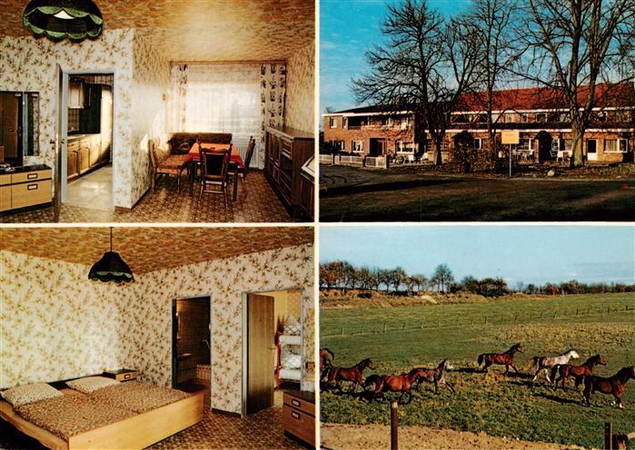 Haren Ems Reiterhof Pension-Luessing Pferde Weide Ferienwohnung Schlafzimmer Woh
