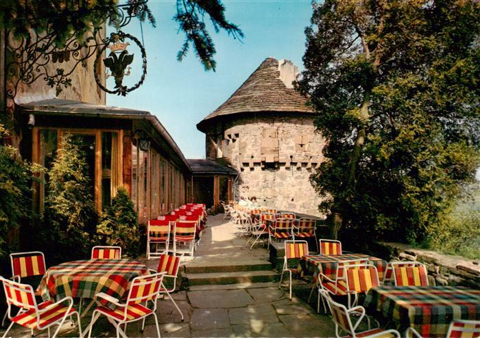 Trendelburg Diemel Deisel Hessen Burghotel Burgturm Terrasse Gaststaette Weserbe