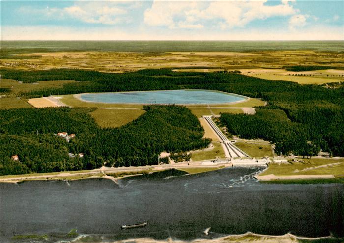 Geesthacht Elbe Schleswig-Holstein Speicherbecken Elbe Luftaufnahme Wald Felder
