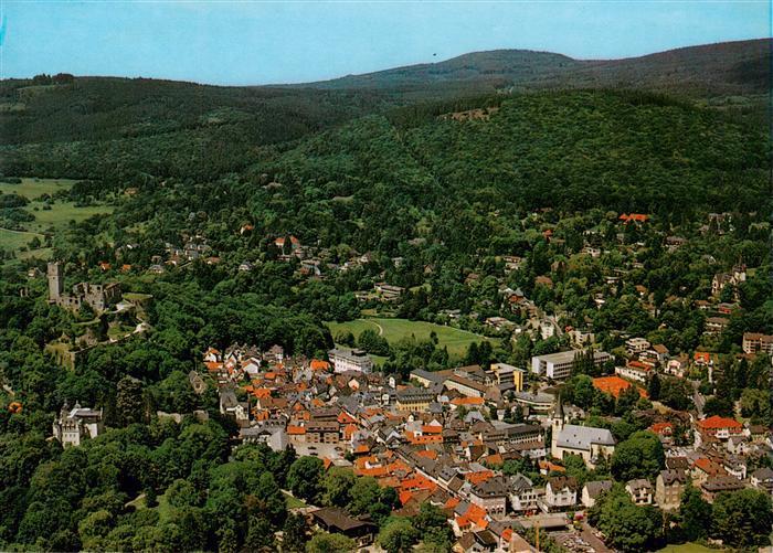Koenigstein Taunus Burgruine Taunus Luftaufnahme Kurort Altstadt Wald Berge Hei