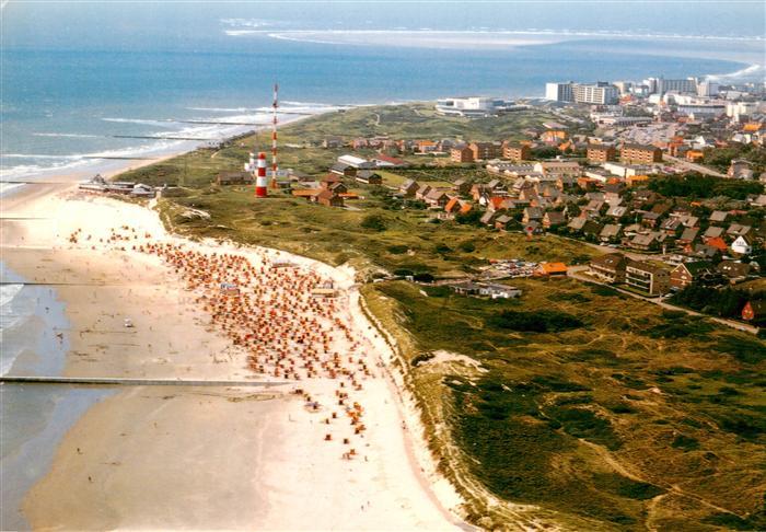 BORKUM Nordseebad Niedersachsen Nordsee Strand Leuchtturm Luftaufnahme Duenen St