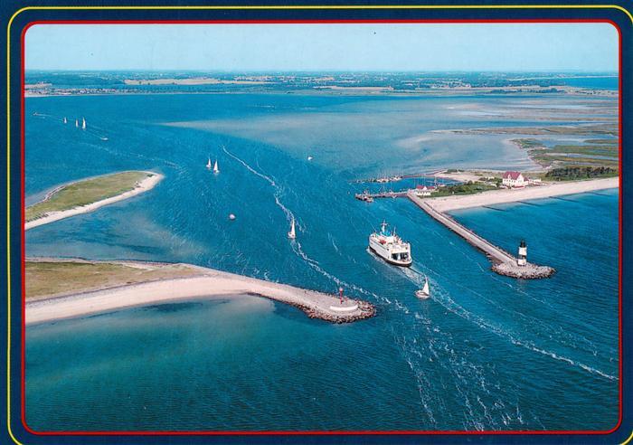 Schleimuende Luebeck Schlei Ostsee Leuchtturm Faehre Mole Luftaufnahme Segelboot