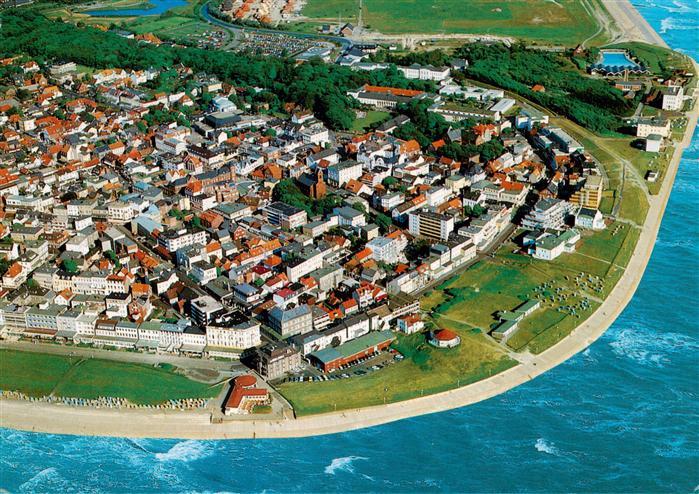 NORDERNEY Nordseebad Niedersachsen Luftbild Nordseeinsel Strand Strandkoerbe Dei