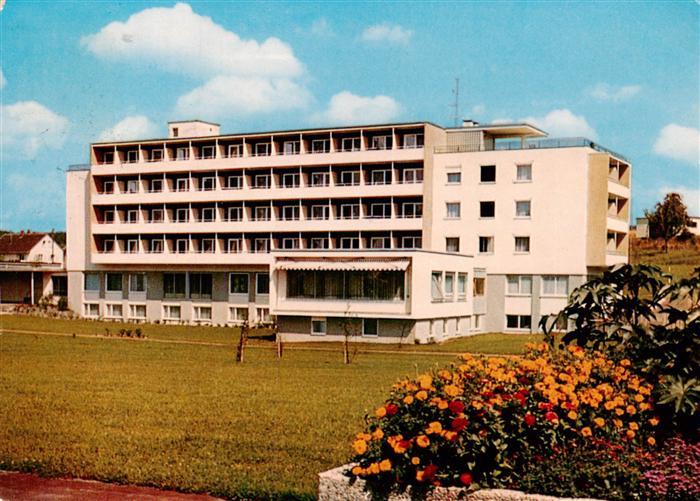 Bad Waldsee Sanatorium-Elisabethbad Kurgebaeude Balkonfront Rasenflaeche Blumenb