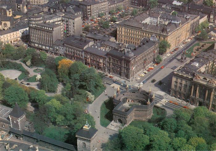 Zegocina Barbakan Barbican Fliegeraufnahme Stadtpark Altstadt Gruenderzeitbauten