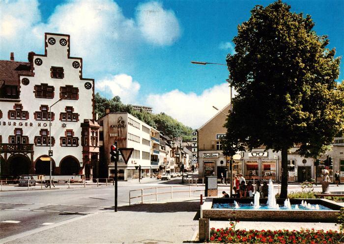 Homburg Saarpfalz Pfalz Saarland Hamburger-Hof Eisenbahn-Strasse Brunnen Optik-