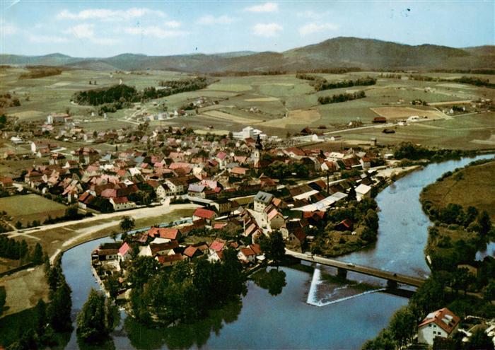 Nittenau Regen Schwandorf Bayern Regen Fluss Bruecke Wehr Kirche Ortschaft Bayer