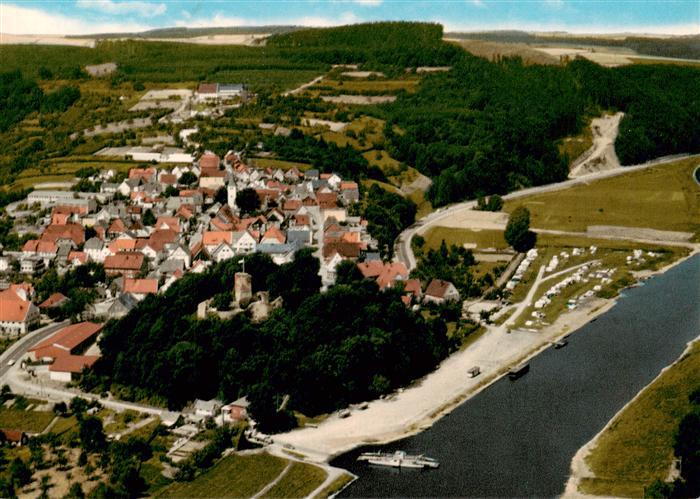 Polle Oberweser Holzminden Niedersachsen Weser Burgruine Campingplatz Faehre Luf