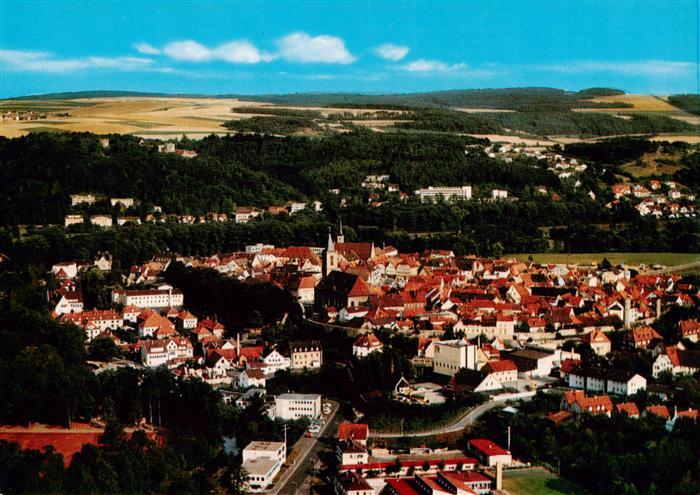 Neustadt Saale Bad Neustadt Bayern Fliegeraufnahme Kirche Ortszentrum Wohnhaeuse