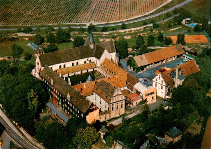 Bronnbach Wertheim BW Fliegeraufnahme Kloster-Bronnbach Gasthaus-Klosterhof Wein
