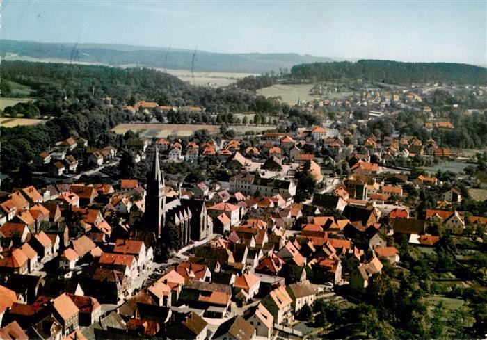 BAD DRIBURG NRW Luftbild Altstadt Kirche Daecher Wald Huegel Felder
