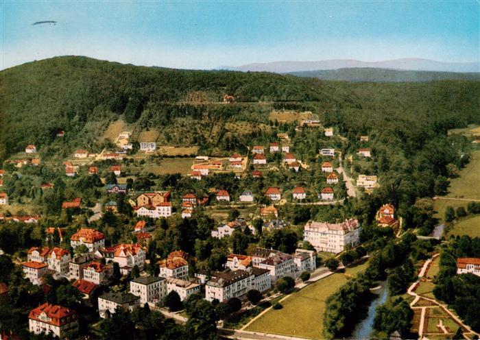 BAD KIssINGEN Fliegeraufnahme Kurort Fluss Villen Wald Berge Park Kurgarten