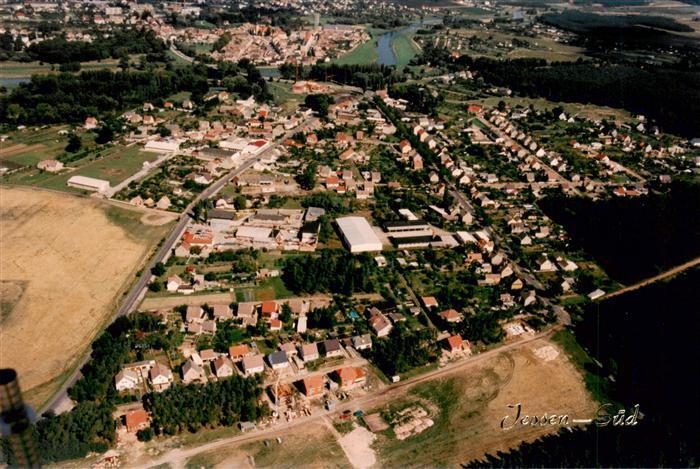 Jessen Elster Fliegeraufnahme Fluss Siedlung Felder Ortszentrum Elster