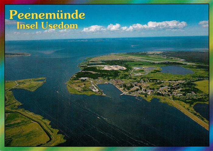 Peenemuende Fliegeraufnahme Hafen Insel-Usedom Ostsee Kueste Peene Industrieanla