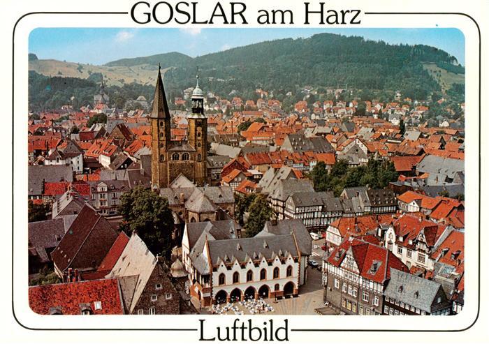 GOSLAR Harz Niedersachsen Fliegeraufnahme Altstadt Marktkirche Rathaus Harz Fach
