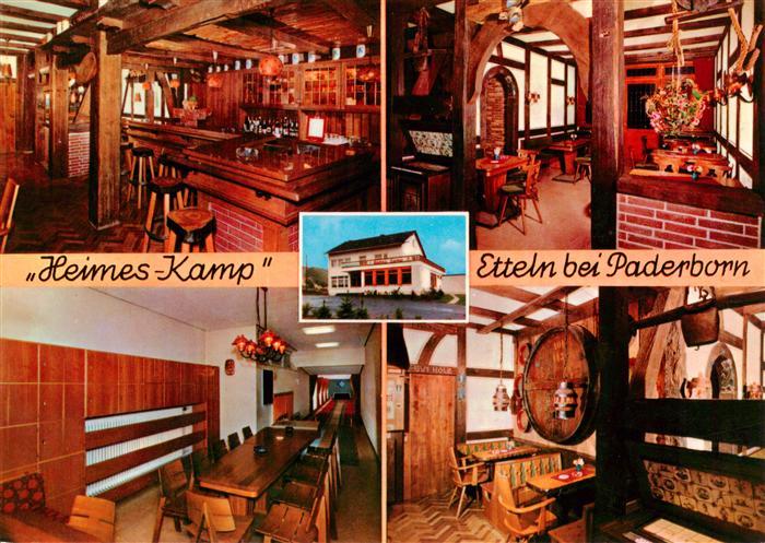 Etteln Heimes-Kamp Loewenbraeu Gaststaette Bar Innenraum Kegelbahn Holzbalken We