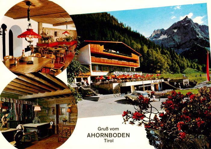 Ahornboden Alpengasthof-Eng Grosser-Ahornboden Karwendel Gastraum Almhuette Alpe