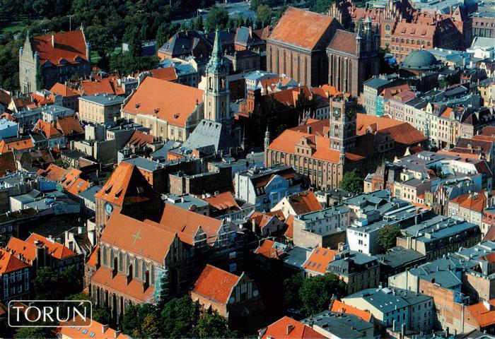 TORUN Thorn Westpreussen PL Fliegeraufnahme Altstadt Kirche Rathaus Dachlandscha