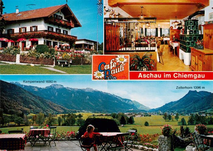Reit Aschau Chiemgau Bayern Cafe-Pauli Pension Terrasse Bergpanorama Kampenwand