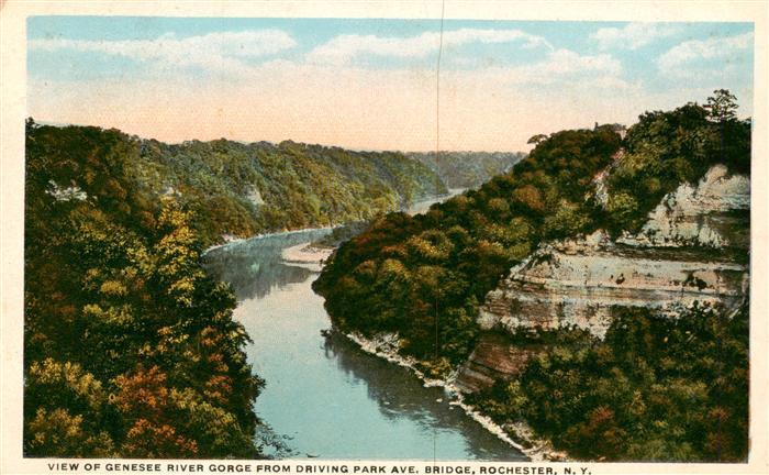 Rochester New York USA View of Genesee River Gorge from Driving Park Avenue